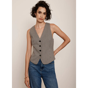 Mint Velvet Neutral Check Waistcoat